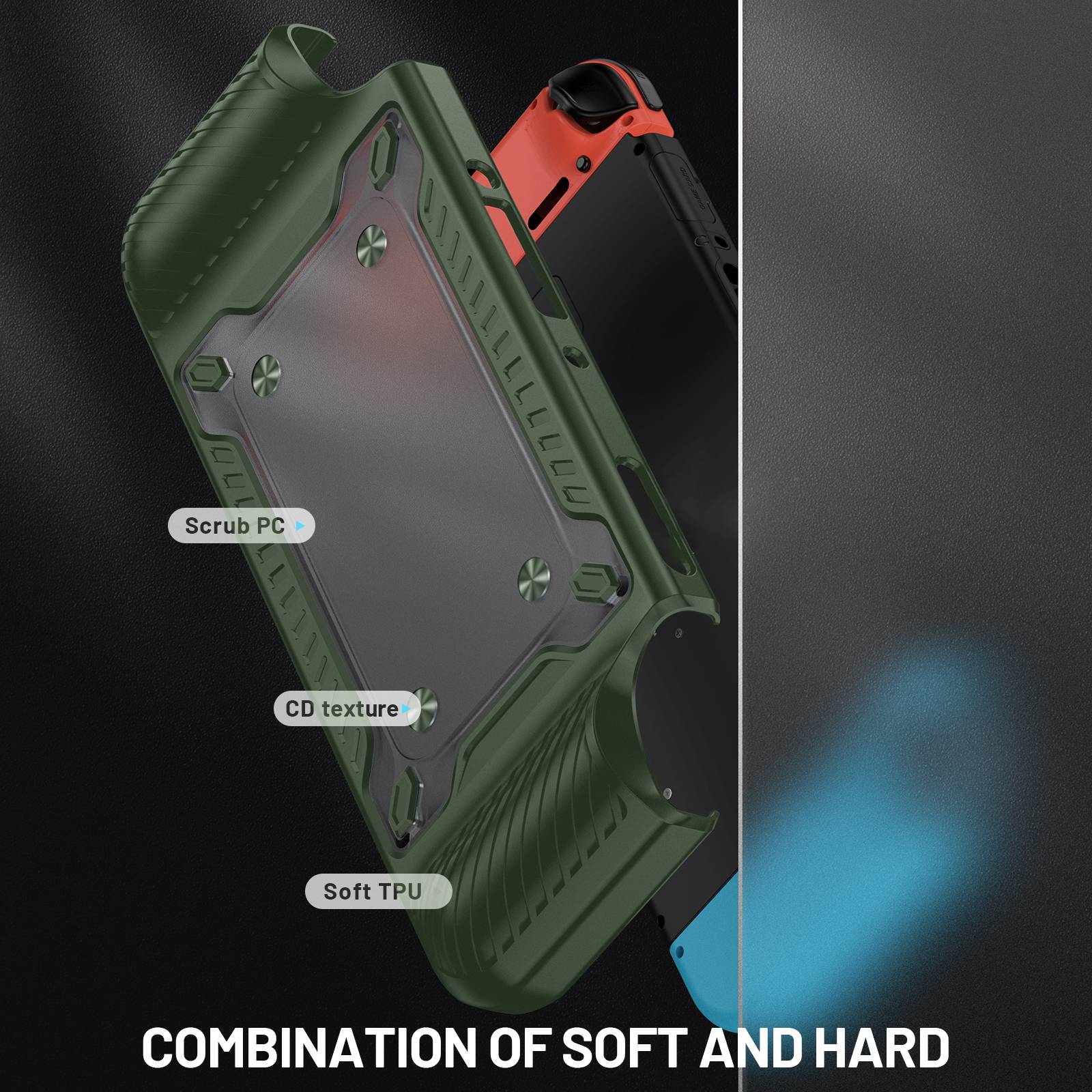 Shockproof Case Anti-Drop Cover for Nintendo Switch OLED Game Console Ergonomic Grip Protective Case (Type A) Shockproof Case Anti-Drop Cover for Nintendo Switch OLED Game Console Ergonomic Grip Protective Case (Type A)